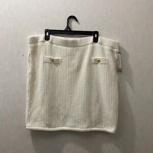 French Connection Cream Knit Pencil Skirt